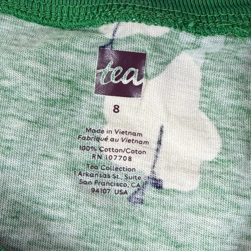 Tea Collection Girls Green Floral Long Sleeve Pocket Dress Size 8 22F12325